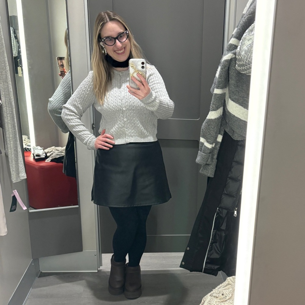 Black Leather Skort - Picture 5 of 5